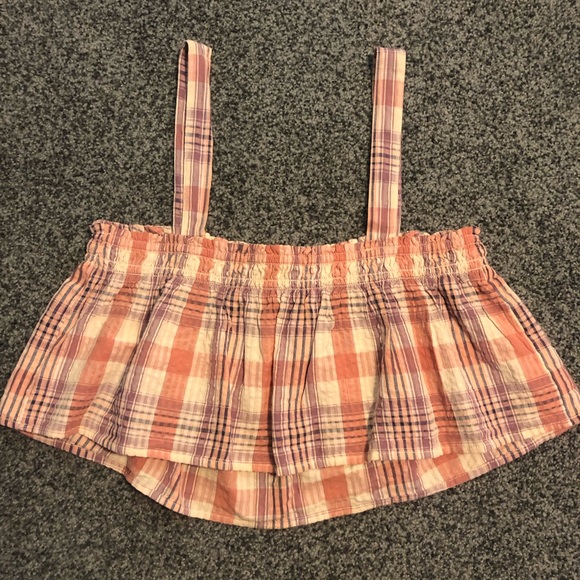 🌸4/$20🌸American Eagle Plaid Cropped Tank Top Size Medium NWOT - Picture 4 of 5